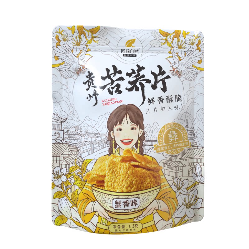 问候自然苦荞片蟹香味113g/袋