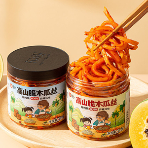 屋头高山脆木瓜丝香辣麻辣味210g/瓶
