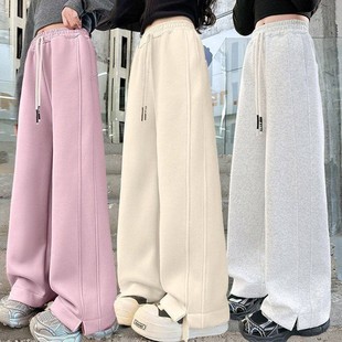 女童裤子春装2026新款大童初中生春秋卫裤加绒儿童女孩春季运动裤