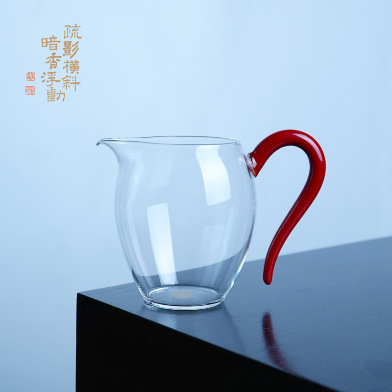暗香疏影/炫彩郁文匀杯血蜜色高档食品级高硼硅玻璃分茶器公道杯图片