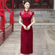 婚宴红色高级感 喜婆婆礼服旗袍中式 醋酸新款 高端轻奢喜妈妈夏季