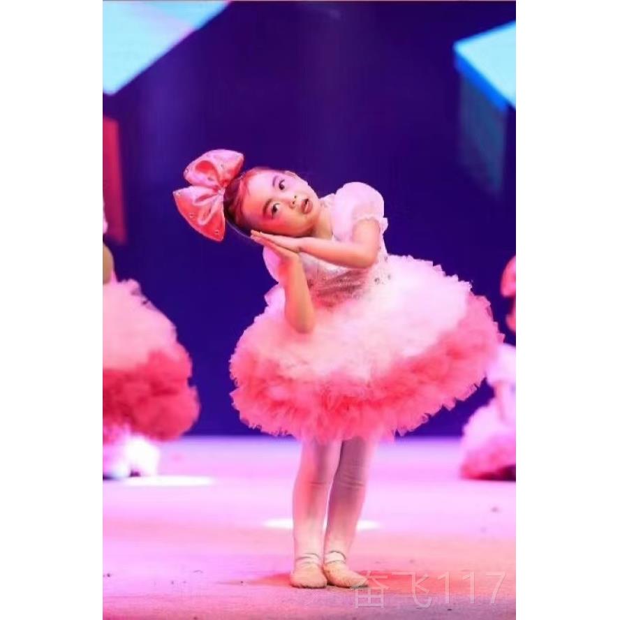 正品演六一童出服蓬蓬幼裙儿儿园纱裙表演服女花童公主蛋糕裙舞蹈