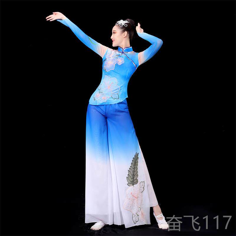 正品童扇子舞演出服胶州秧歌表演手绢儿典舞舞伞女童古民族舞蹈服
