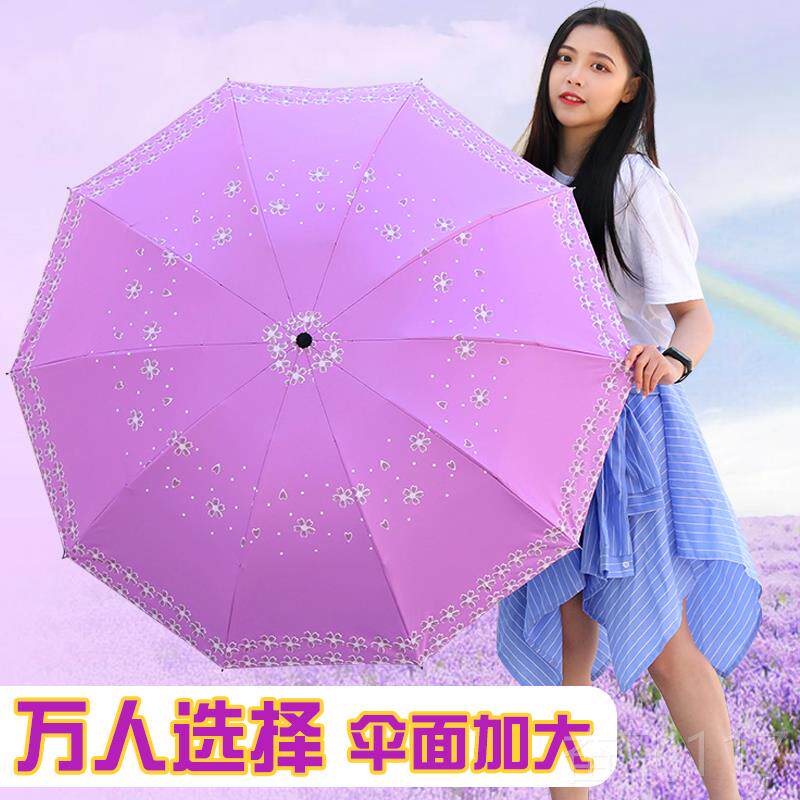 正品伞晴雨两用黑胶十骨大人双太阳伞防晒防紫外线清新遮阳加雨伞