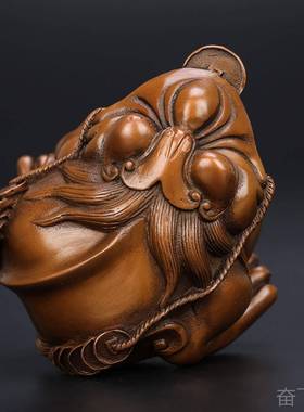 正品匠蟾泽铜魂 铜三足金摆件 家居招财摆设 品办公室工艺紫摆件