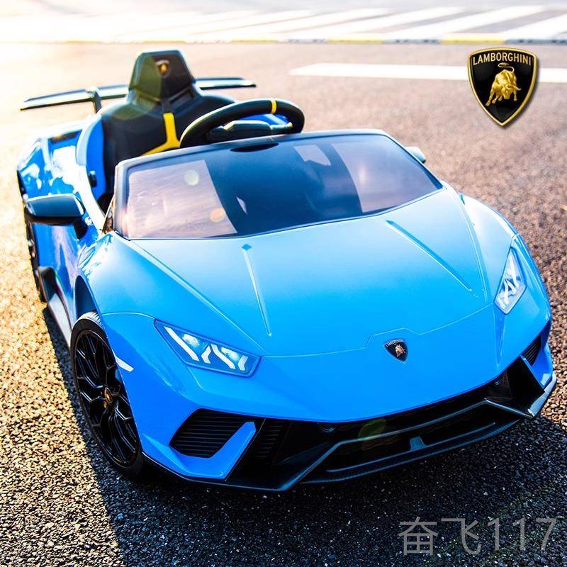 正品宝儿童电动车遥控四轮玩具汽蓝车可坐坚尼人宝宝婴儿车子网红