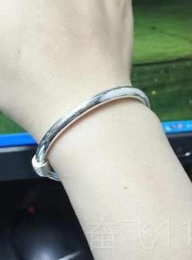 正品银99纯银手镯女实心光面足绕丝足银大人宝宝款9工手定制民族