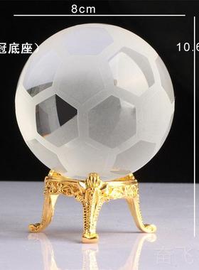 正品客欧式水晶球地球仪摆件厅装饰品办足球家居室公礼品手工艺黄