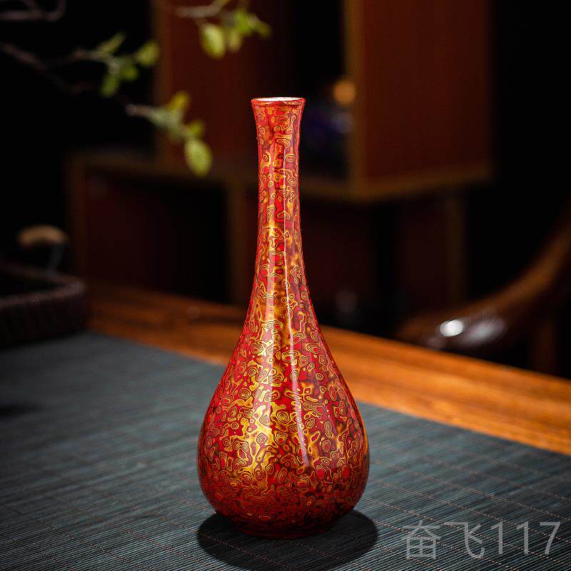 正品吾漆和器福茶具 州大漆手工制作德小花瓶 化白瓷花插客厅茶室