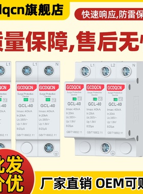 二级浪涌保护器4P20KA家用电涌防雷避雷器2P20KA三相电一级12.5KA