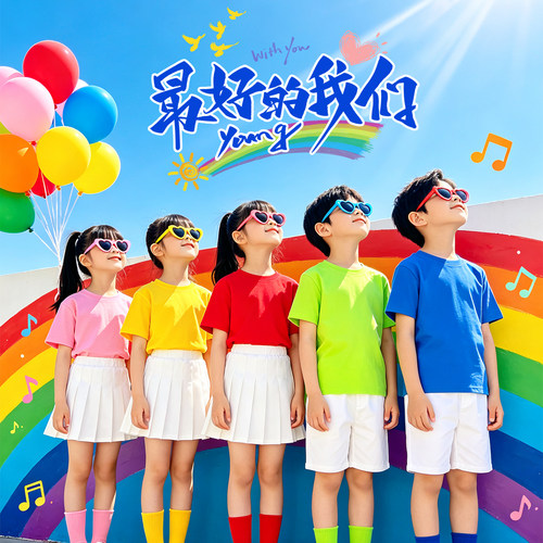儿童糖果彩色t恤短袖多巴胺小学生毕业班服幼儿园亲子运动会套装