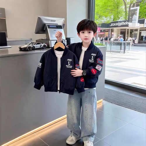 男童2026机车服春秋儿童外套宝宝中小童潮酷洋气炸街夹克棒球服潮
