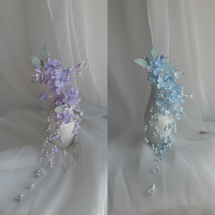 原创 胭月 烫花软簪古风汉服头饰烫花仙气古风汉服配饰