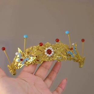 原创 画蝶 发冠明制发钗唐风头饰汉服配饰百搭古风