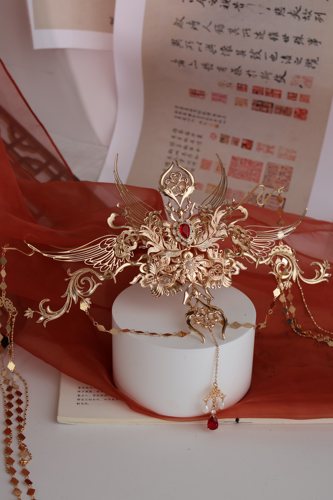 原创 椒花颂 流苏发冠重工古风套装发饰汉服配饰古风配饰