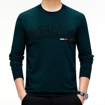 2023秋新中年男士圆领冬长袖款恤休闲232619-Tt羊毛针织打底衫爸