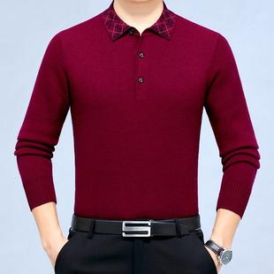 男针织衫 X士亲保暖打中底衫 羊绒衫 年父8R278 毛衣 季 秋冬新款