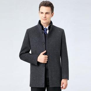 S绒大 立领高档商务胆羊毛秋可脱卸内中羊6626 年冬季 双面毛呢男装