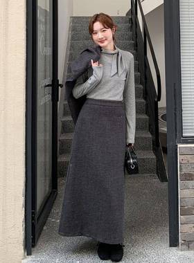 灰色装秋季2025新法式轻熟B159-535风气质通勤休闲马甲半身女款裙
