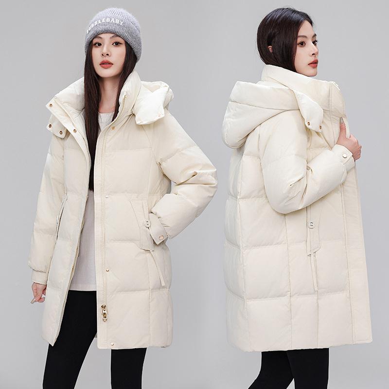新外款冬66057季长款绒女加厚直服筒宽松时尚休闲保暖套扣羽羽绒