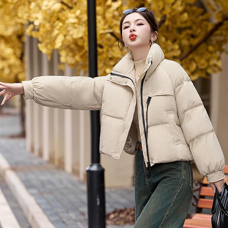 冬季新款学9HE99816-生休时尚立领短闲款羽绒服女洋气鸭绒宽松外