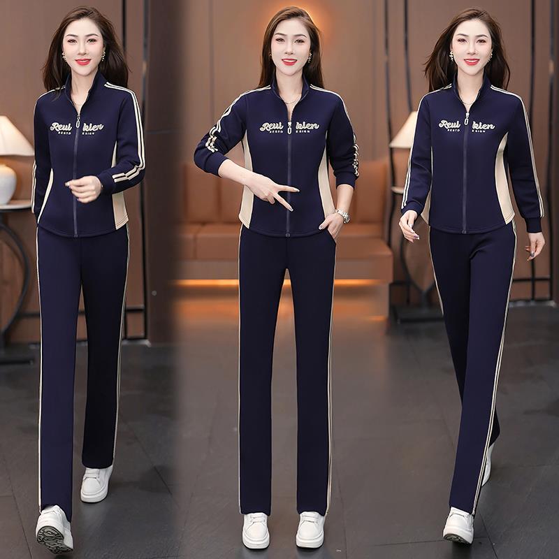 2025春季款长袖时尚运动服宽两松瘦87671147时髦女士休闲新套装洋