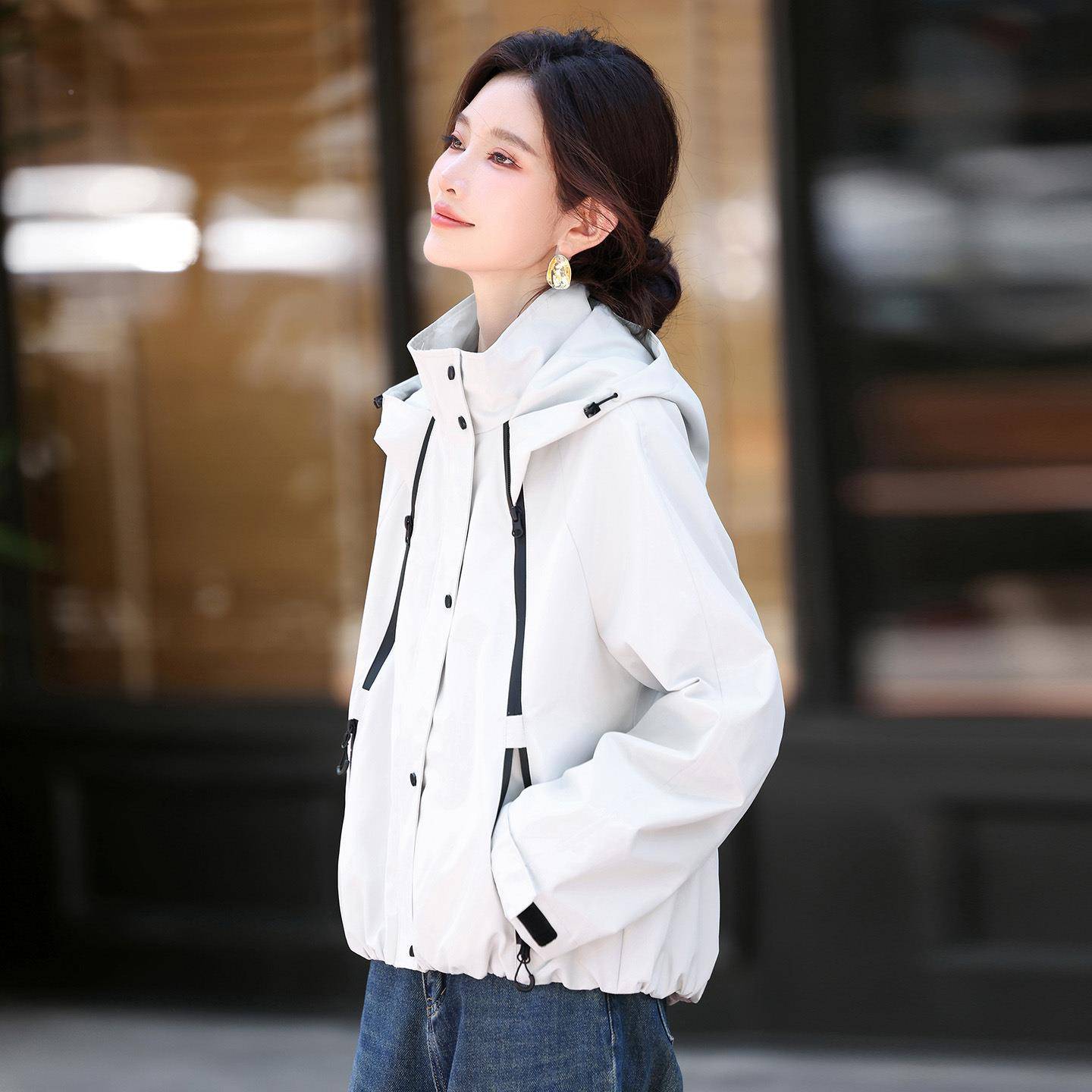 20季25秋新质款女女装气小个子爆款L2591-09休闲上衣连帽时尚外套