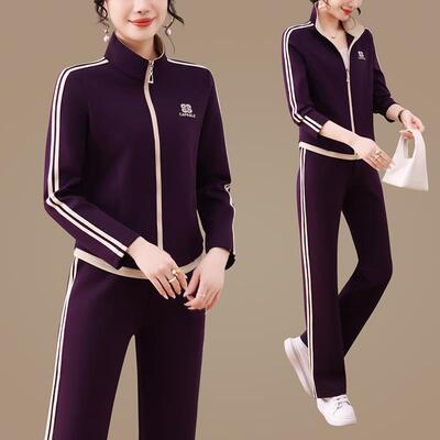 春秋女款长训袖领秋运秋动休96956288闲套装春款成人练跑步春装