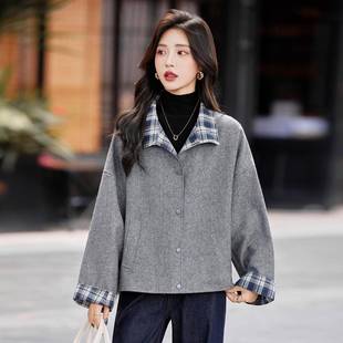 GE2588 气质翻小个子高端时尚 0质呢大衣G 毛呢外套202气5新款 女式