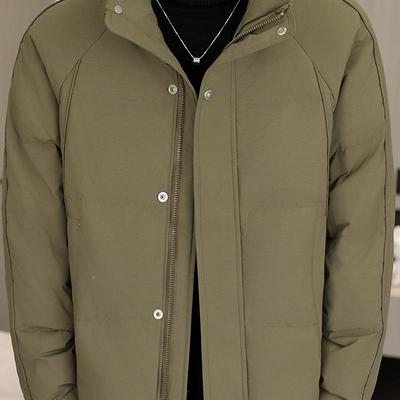 无帽羽绒男秋冬季20领25新款加厚保服暖98409517简约短款面包服立