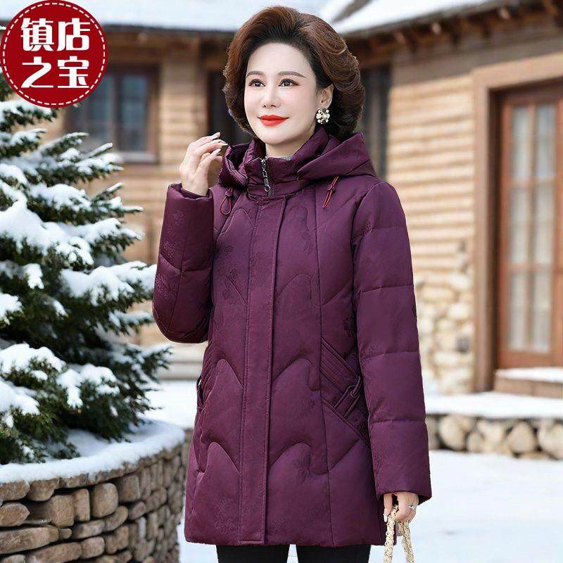 外正品贸绒服女新款妈妈加厚保暖羽国标绒冬白鸭绒装69-777外套潮