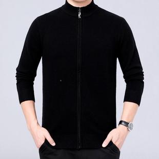 时尚 新款 G开衫 纯羊绒针织拉链0G09 冬休秋闲搭毛衣外 外青中年男式