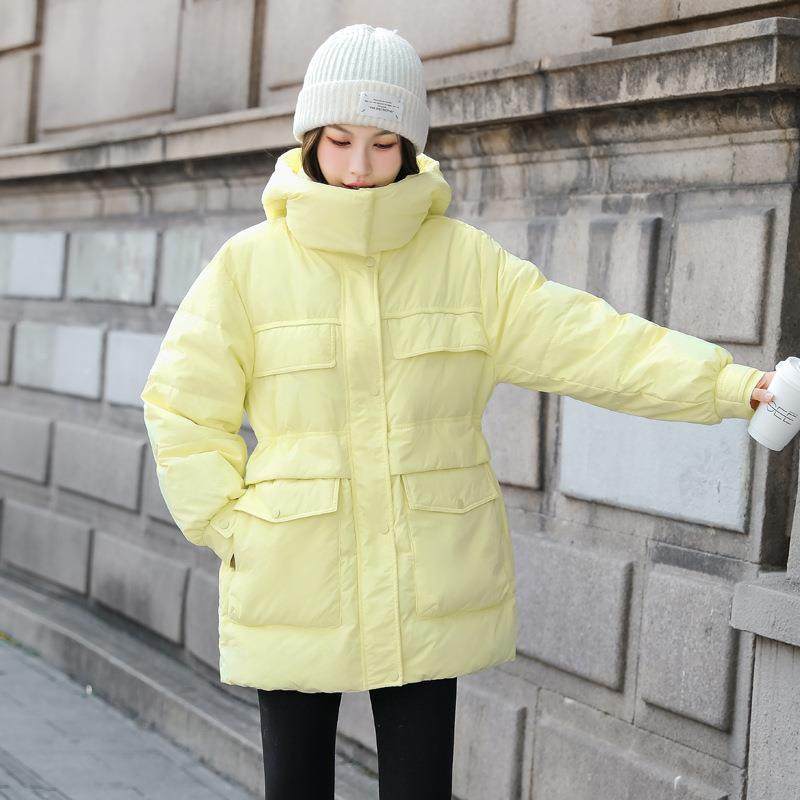 97-2308正撤柜羽绒服女202装5新款冬中长款收腰鸭小个子品白绒工
