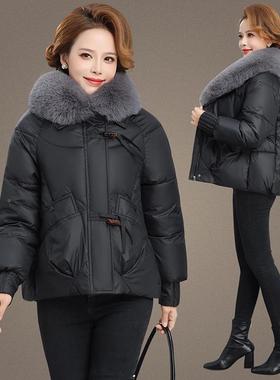 妈妈款冬装羽绒棉服女冬季202985788175新款棉连短帽绒加厚棉衣小