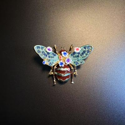 开花的橄榄 Vintage古着 Floral Bee Brooch蜜蜂胸针