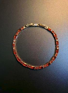 开花的橄榄 Vintage古着 Amber Bracelet锆石手链