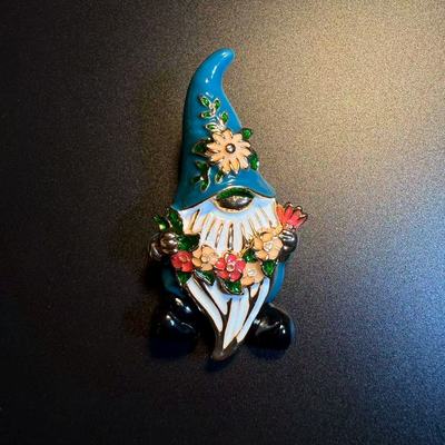 开花的橄榄 Vintage古着 Flori Gnome蓝色小矮人胸针