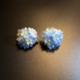 耳环 开花 耳饰 Icy Petals蓝色花朵耳钉 橄榄 Vintage古着