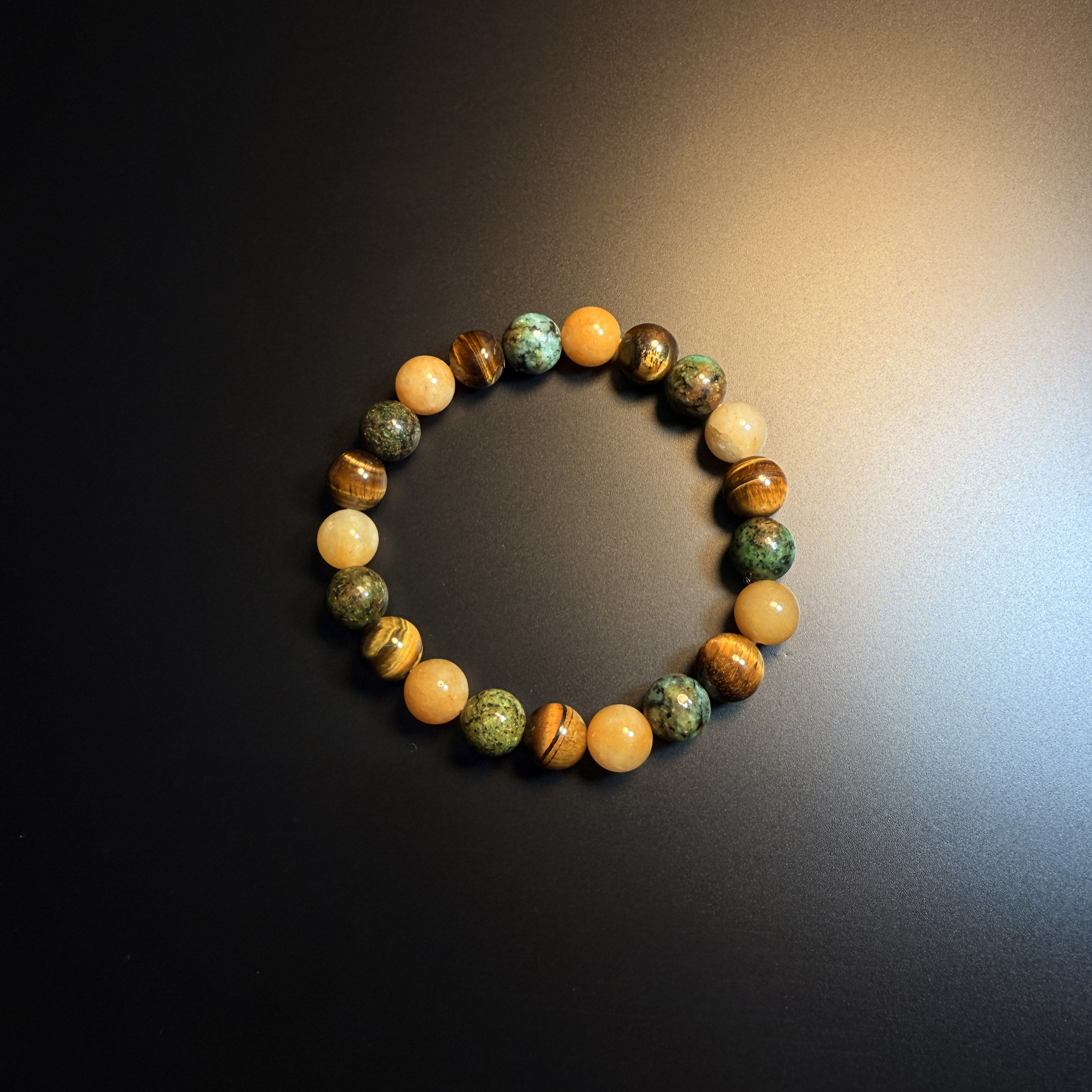 开花的橄榄 Vintage古着 Jade Stream串珠手链 天然虎眼石手串