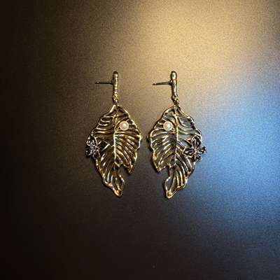 开花的橄榄 Vintage古着 Tropic Bloom耳饰