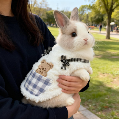 冬季加绒加厚兔子衣服马甲