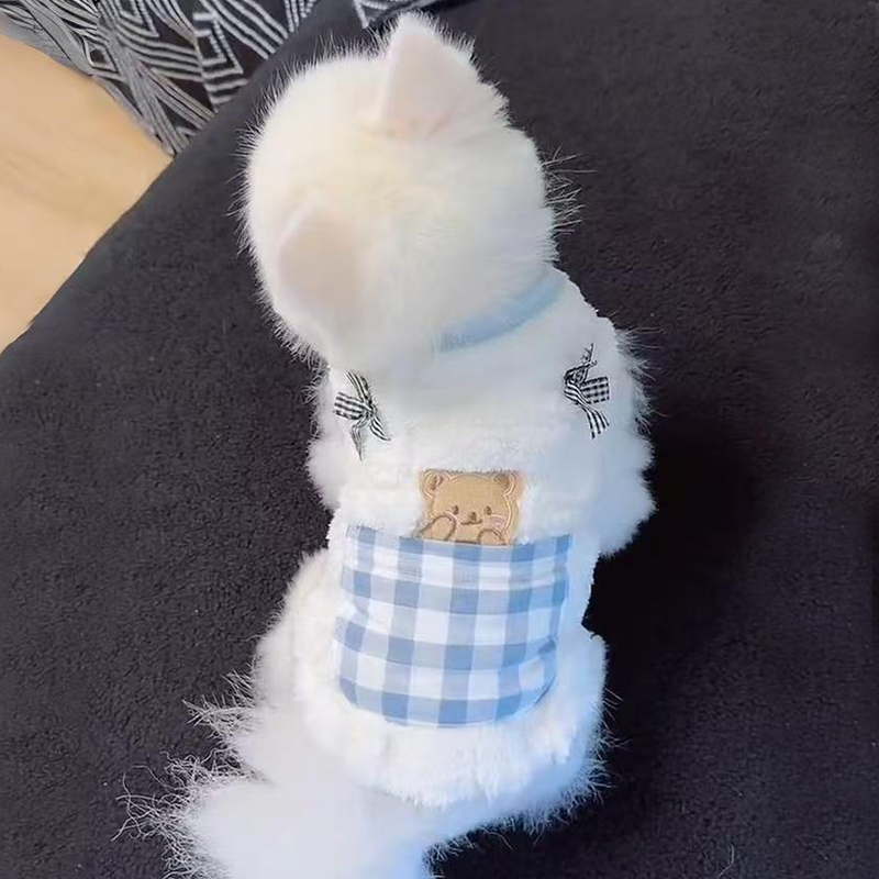猫咪衣服秋冬款可爱保暖布偶英短金渐层小型狗狗博美加绒卫衣冬季