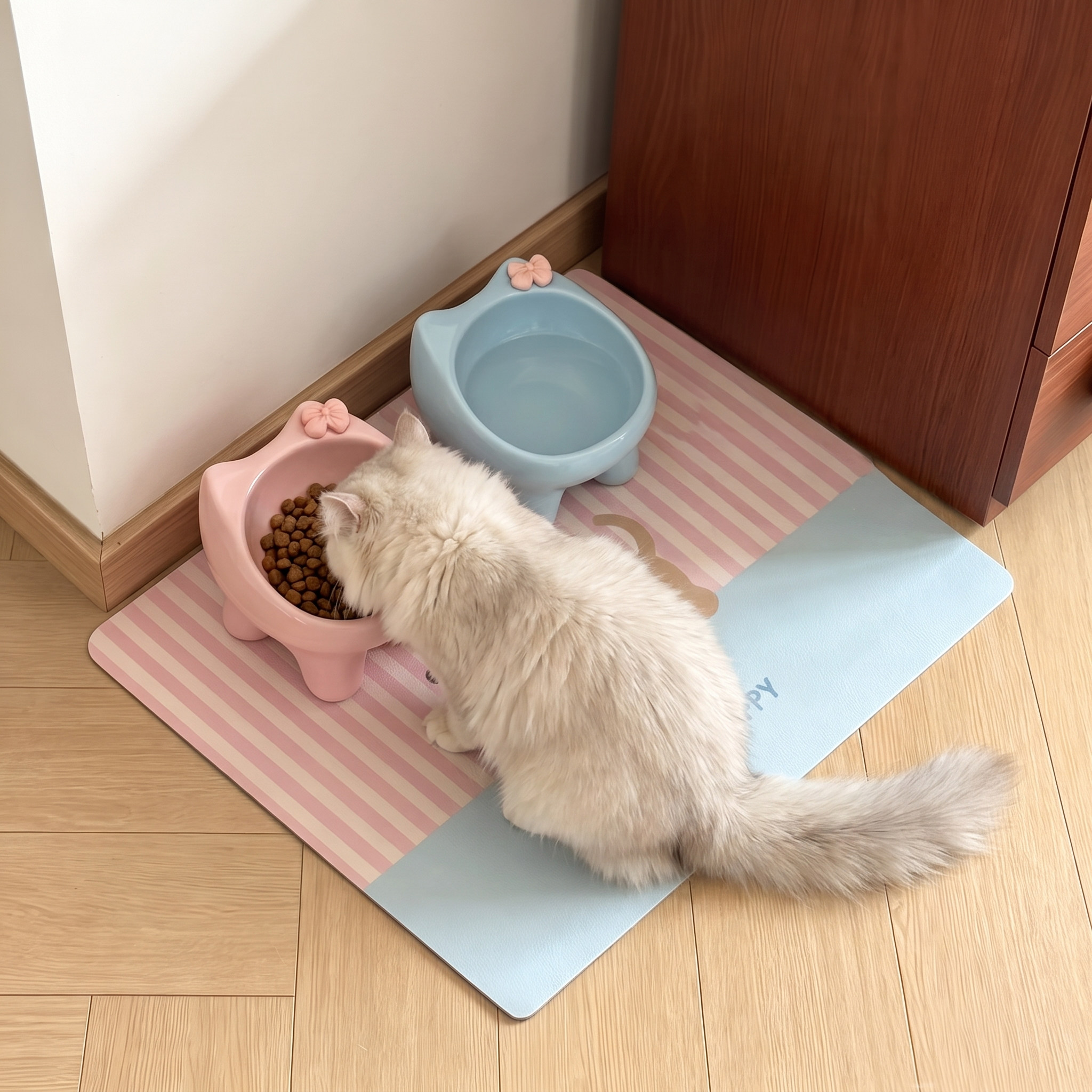 陶瓷猫狗慢食碗高脚护颈防黑下巴图片