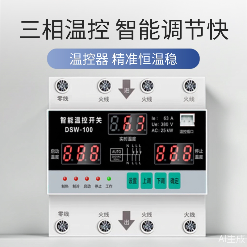 三相380V大功率温控开关控制器智能加热恒温温控仪锅炉伴热带温度图片
