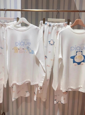 日本GP gelato pique春季纯棉睡衣女卡通宝可梦联名长袖家居服GP