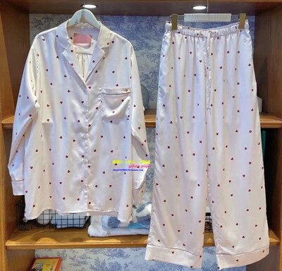 日本GP女丝绸爱心睡衣家居服舒适