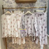 日本GP 贵宾犬卡通睡衣女莫代尔家居服套装 gelato pique秋冬新款