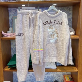 软绵绵睡衣女卡通猫咪狗狗家居服套装 正品 pique冬季 gelato you