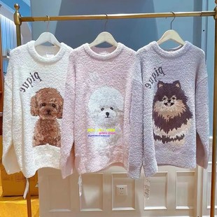 软绵绵睡衣女卡通小狗泰迪保暖家居服GP pique冬季 日本GP gelato