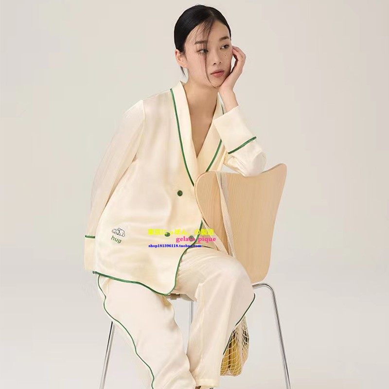 春秋款女真丝绸蜂胶睡衣家居服